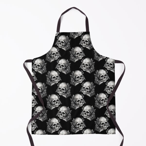 Item preview, Skulls on Books Pattern Design - Black designed and sold by PatternTitan.