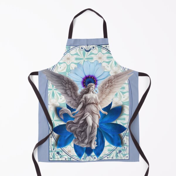 Item preview, Celestial Angel with Blue Lotus Flower Ornate Tile Art designed and sold by ChasingRabbit05.