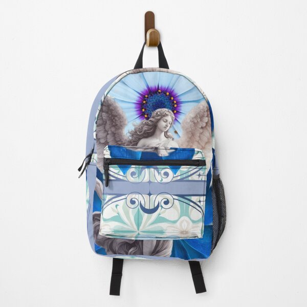 Item preview, Celestial Angel with Blue Lotus Flower Ornate Tile Art designed and sold by ChasingRabbit05.