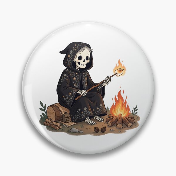 Item preview, Cozy Skeleton Roasting Marshmallow by Campfire designed and sold by Kvarny.