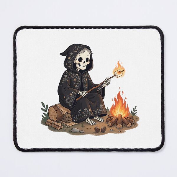 Item preview, Cozy Skeleton Roasting Marshmallow by Campfire designed and sold by Kvarny.