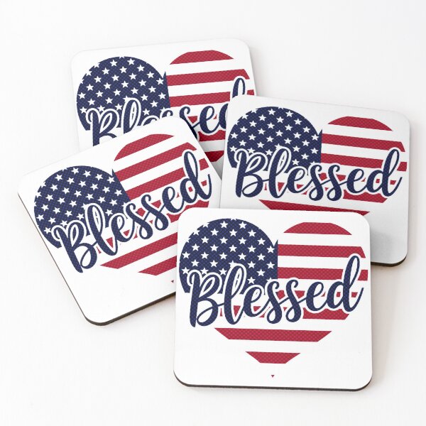 Item preview, Blessed Patriotic Christian USA Flag Typography Memorial Day 4th of July designed and sold by Ladys-Gents.