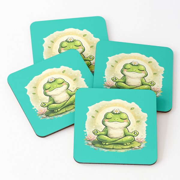 Item preview, A meditating frog under a golden glow designed and sold by FroggyOnly.