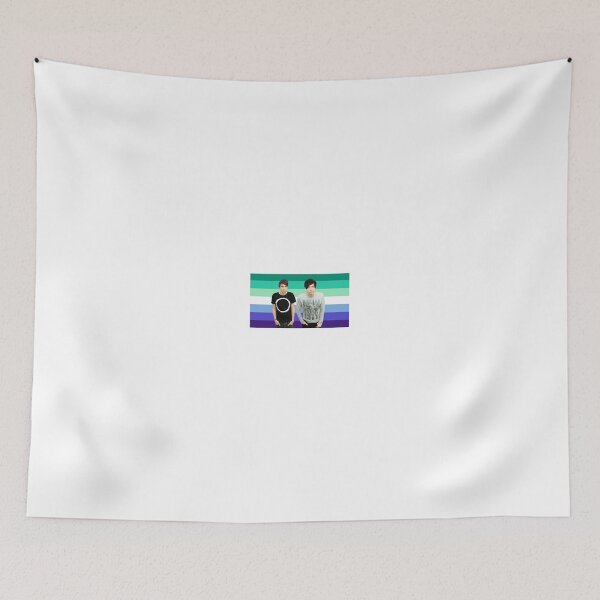 Item preview, Dan and Phil in front of Gay Flag designed and sold by maelrusydesigns.