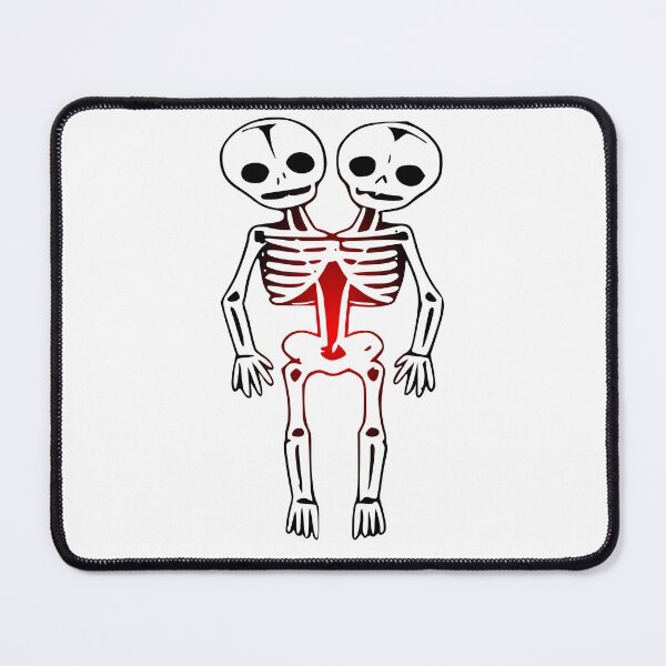 Item preview, Vintage Gothic Horror Oddities Twin Skeleton Graphic // Red/Black designed and sold by 3rd Eye Perceptions.