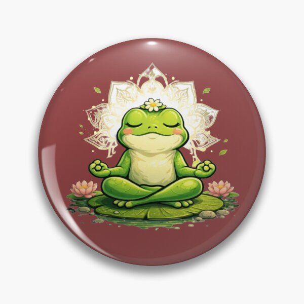 Item preview, Meditating frog on a luminous water lily designed and sold by FroggyOnly.