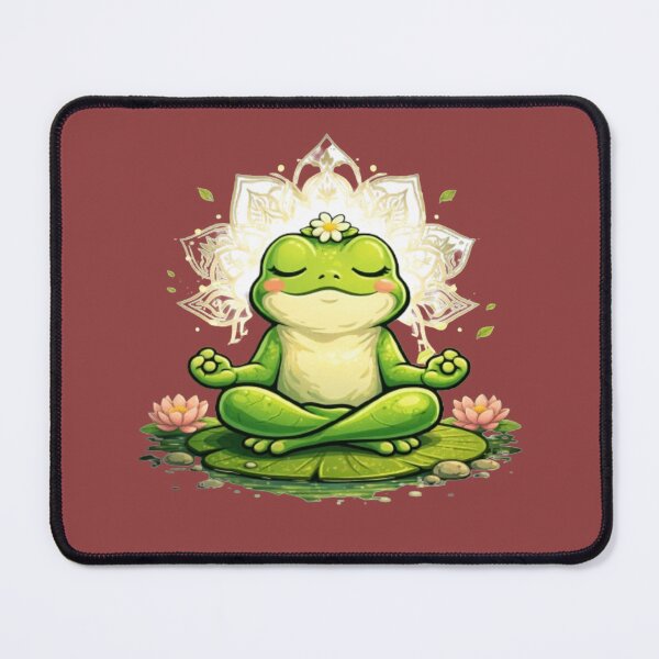 Item preview, Meditating frog on a luminous water lily designed and sold by FroggyOnly.