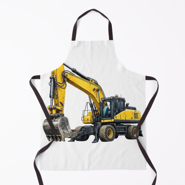 Item preview, Yellow Wheel Excavator Heavy Machinery Illustration designed and sold by Radekku.
