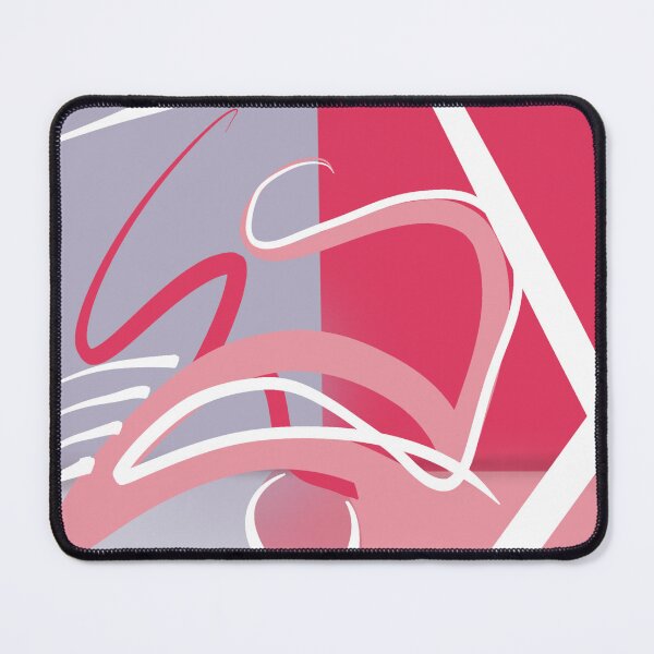 Item preview, Dynamic harmony in abstract shades of grey and red-pink tones, purple and white in shapes designed and sold by Susanna Schorr.