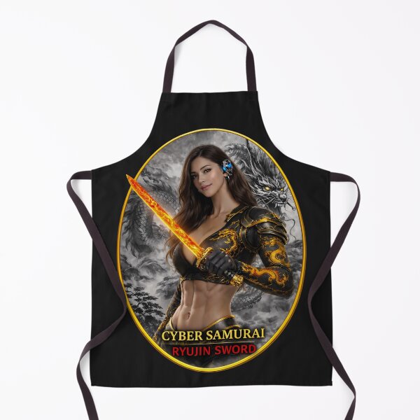 Item preview, Cyber Samurai Girl – Ryujin Sword Dragon Art Japanese Warrior designed and sold by Dragon-Samurai.