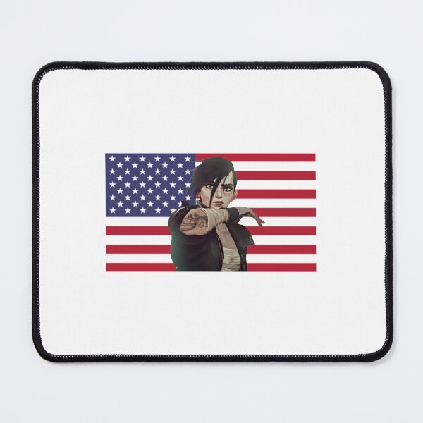 Item preview, Vi from Arcane in front of American Flag designed and sold by maelrusydesigns.