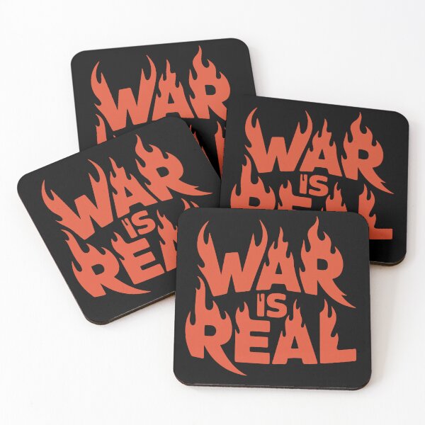 Item preview, War Is Real Flame Typography Anti-War Art designed and sold by cabana.space.