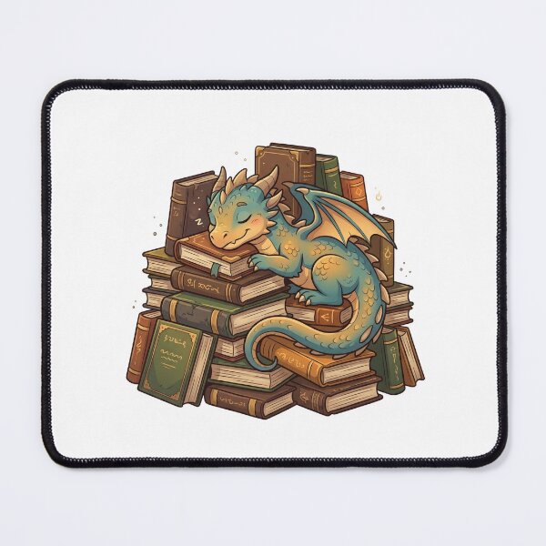 Item preview, Cute Little Dragon Sleeping on a Pile of Vintage Books designed and sold by Kvarny.