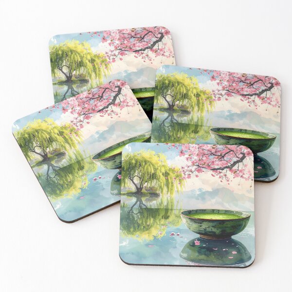 Item preview, Japanese Zen Matcha — Soothing Watercolor Illustration designed and sold by Schoenenwald - Illustrations Uniques et Originales.