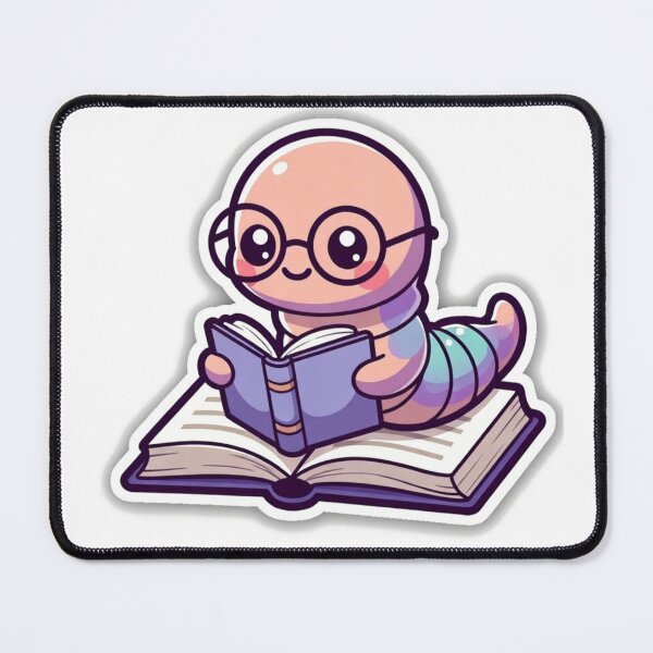 Item preview, Cute Bookworm Reading Book – Funny Nerd Reader Sticker designed and sold by ahfas86.