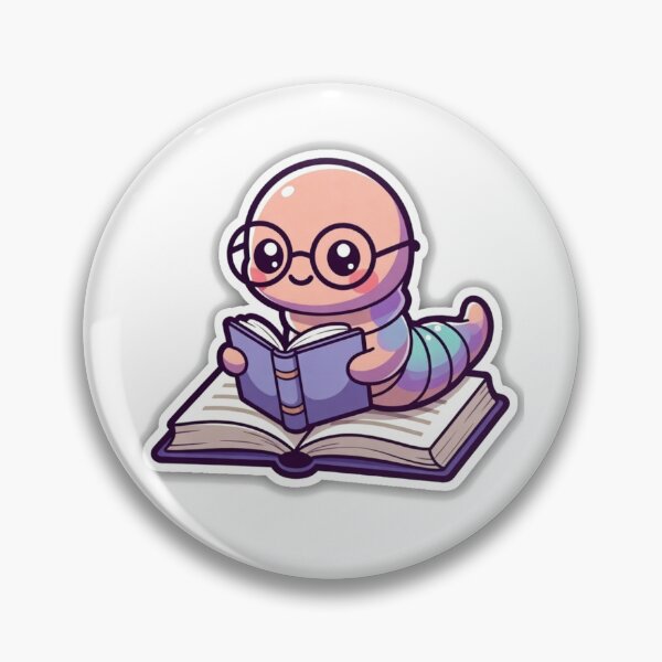 Item preview, Cute Bookworm Reading Book – Funny Nerd Reader Sticker designed and sold by ahfas86.
