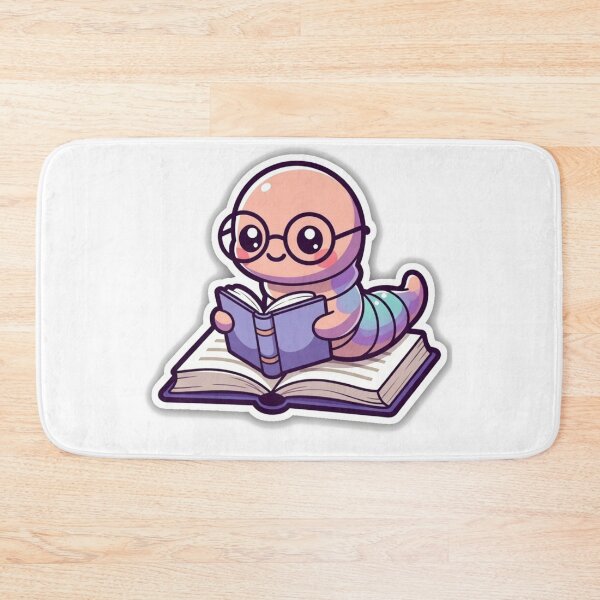 Item preview, Cute Bookworm Reading Book – Funny Nerd Reader Sticker designed and sold by ahfas86.