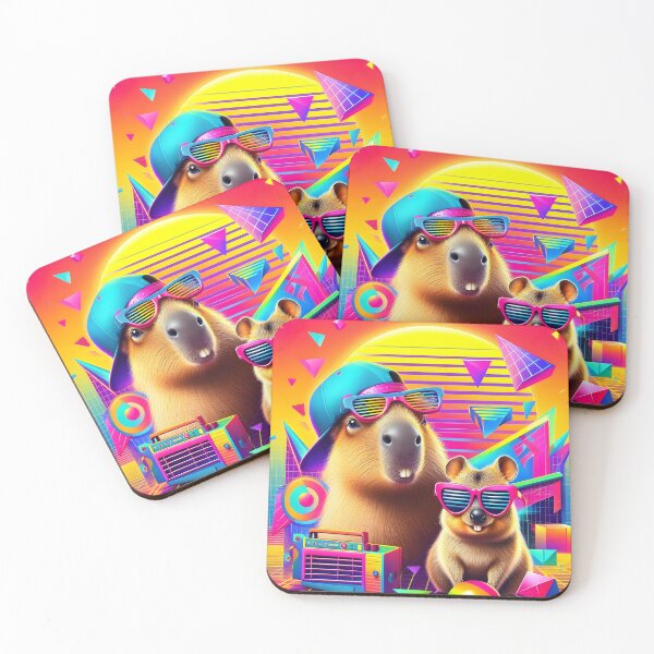 Item preview, Retro Boombox Capybara and Quokka Duo designed and sold by Sybille-Yates.