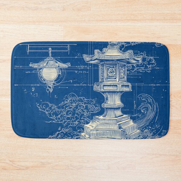 Item preview, Yokai Lantern Spirit Blueprint - Modern Ukiyo-e Torii Gate Technical Diagram designed and sold by Vandy Fullam.