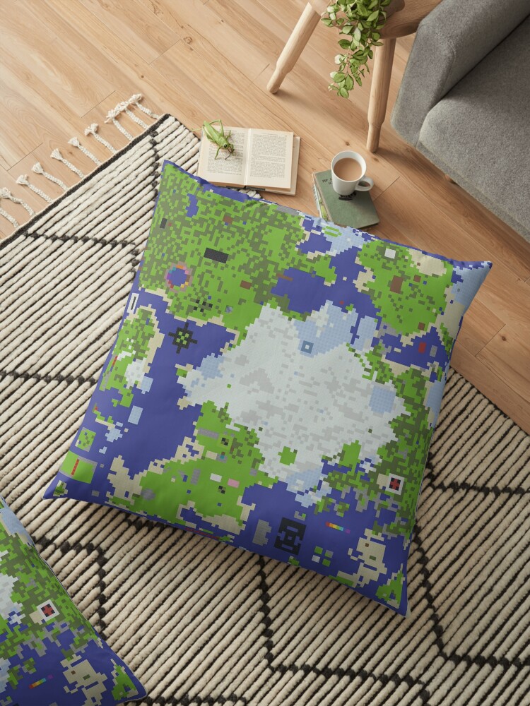 Achievement City Map Achievement Hunter Floor Pillow By Drboomerang Redbubble