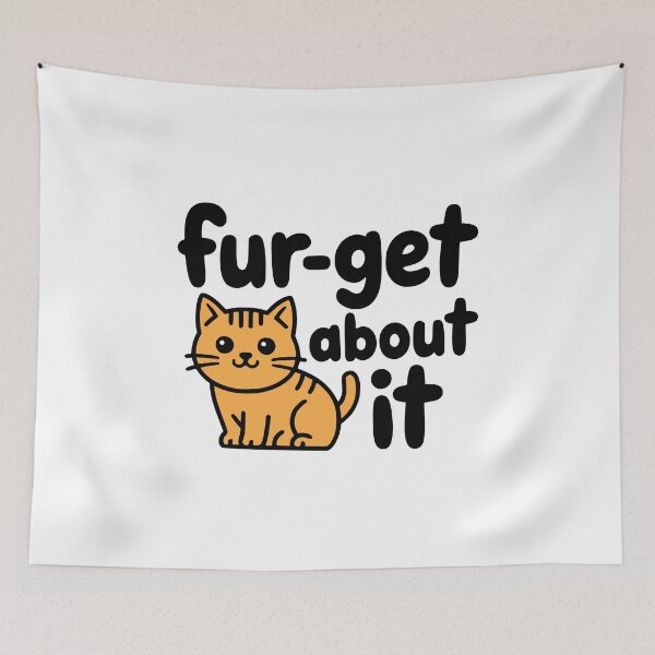 Item preview, Fur-Get About It – Cute Outline Cat Pun Gift designed and sold by PMCreative.
