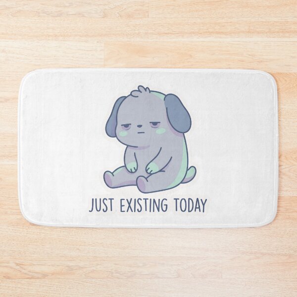 Item preview, Just Existing Today Sad Dog Sticker | Relatable Mood Kawaii Aesthetic designed and sold by Morden-Design.