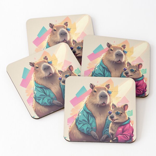 Item preview, 90s Skate Squad Capybara and Quokka designed and sold by Sybille-Yates.