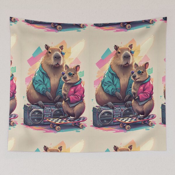 Item preview, 90s Skate Squad Capybara and Quokka designed and sold by Sybille-Yates.