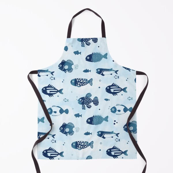 Item preview, Coastal Fish Pattern in Soft Blue designed and sold by trajeado14.