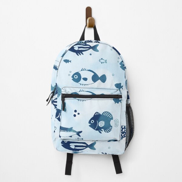 Item preview, Coastal Fish Pattern in Soft Blue designed and sold by trajeado14.