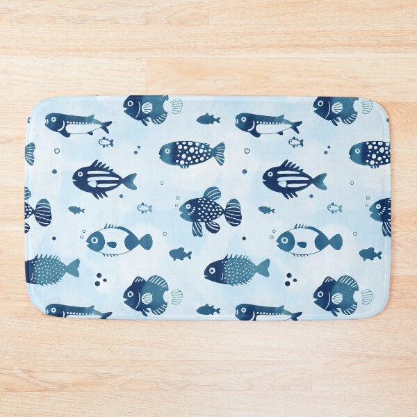 Item preview, Coastal Fish Pattern in Soft Blue designed and sold by trajeado14.