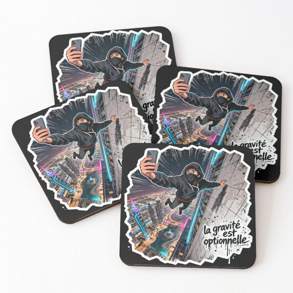 Item preview, Gravity is Optional – Futuristic Urban Street Art Free Fall Neon City designed and sold by PLUSHIWORLDtm.