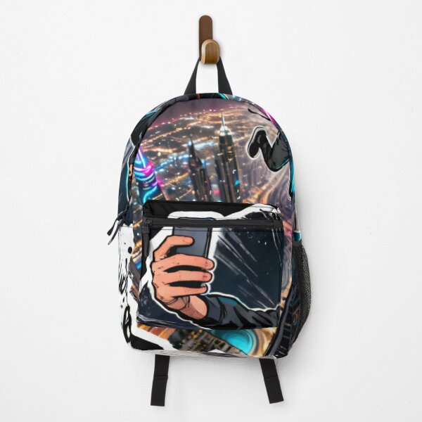 Item preview, Gravity is Optional – Futuristic Urban Street Art Free Fall Neon City designed and sold by PLUSHIWORLDtm.