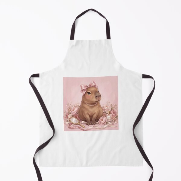 Item preview, Coquette Capybara Pink Bow Pearl Soft Aesthetic Art designed and sold by CapyVerseStudio.
