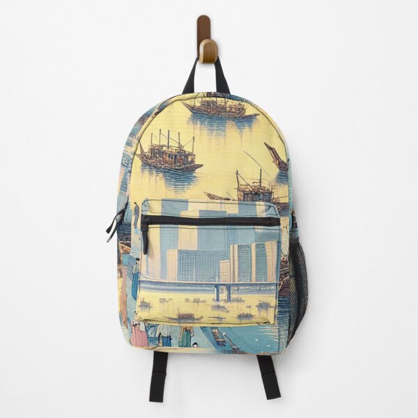 Item preview, Incheon South Korea in Ukiyo-e Style - Songdo Skyline & Cherry Blossoms designed and sold by Vandy Fullam.