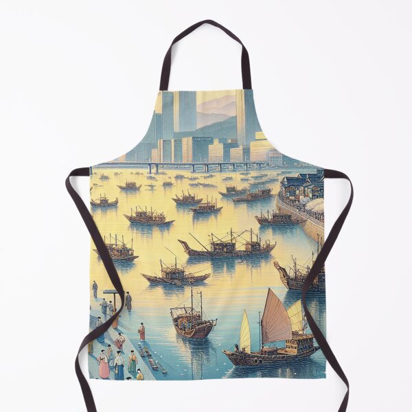 Item preview, Incheon South Korea in Ukiyo-e Style - Songdo Skyline & Cherry Blossoms designed and sold by Vandy Fullam.