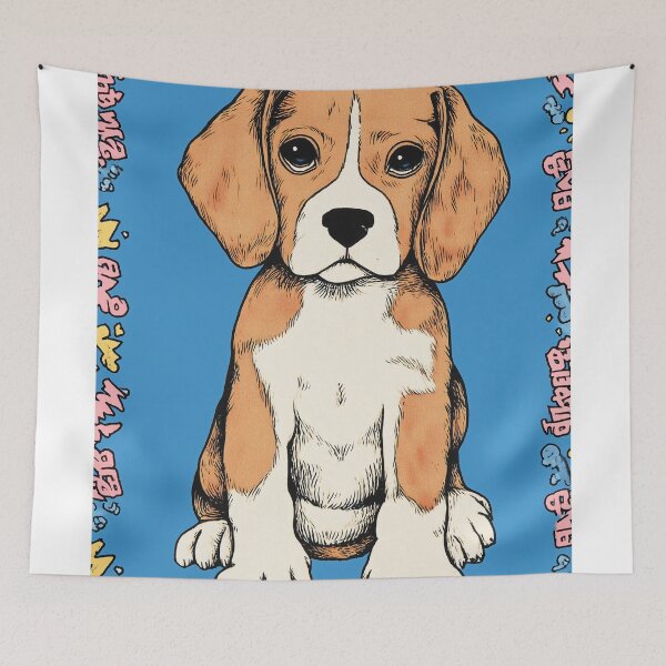 Item preview, Cartoon Beagle on Blue Background designed and sold by lautir.