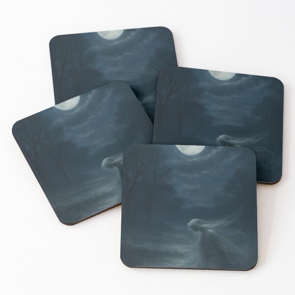 Item preview, Ghostly Figure In Moonlit Forest Surreal Night Fantasy Scene designed and sold by PandaTShirtShop.