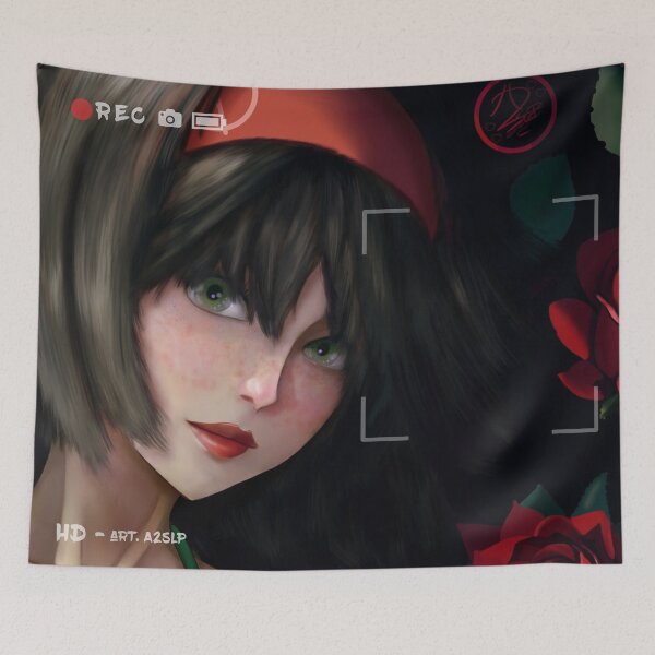 Item preview, Cute Woman over Roses / face selfie designed and sold by A2SLP-Art.
