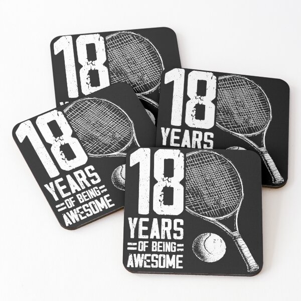 Item preview, 18 Years of Being Awesome Tennis Birthday designed and sold by WayTBeenkenArt.