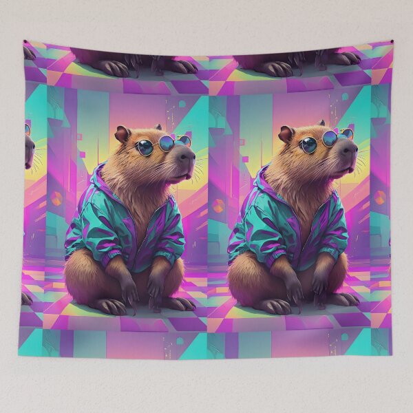 Item preview, Retro Windbreaker Capybara Chill designed and sold by Sybille-Yates.