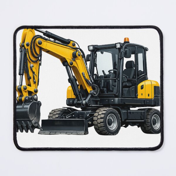 Item preview, Mini Yellow Wheel Excavator Heavy Machinery Illustration designed and sold by Radekku.