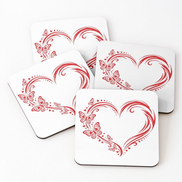 Item preview, Boho Minimalist Red Butterfly Heart Valentine designed and sold by DizzyShirts1.