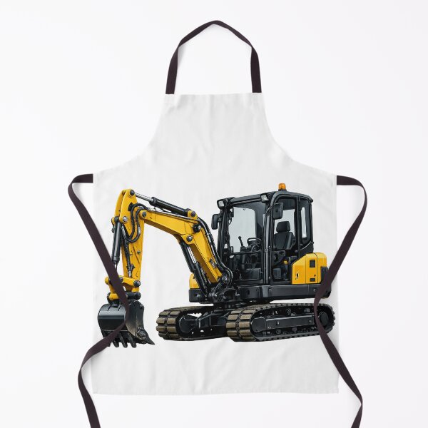 Item preview, Mini Yellow crawler Excavator Heavy Machinery Illustration designed and sold by Radekku.