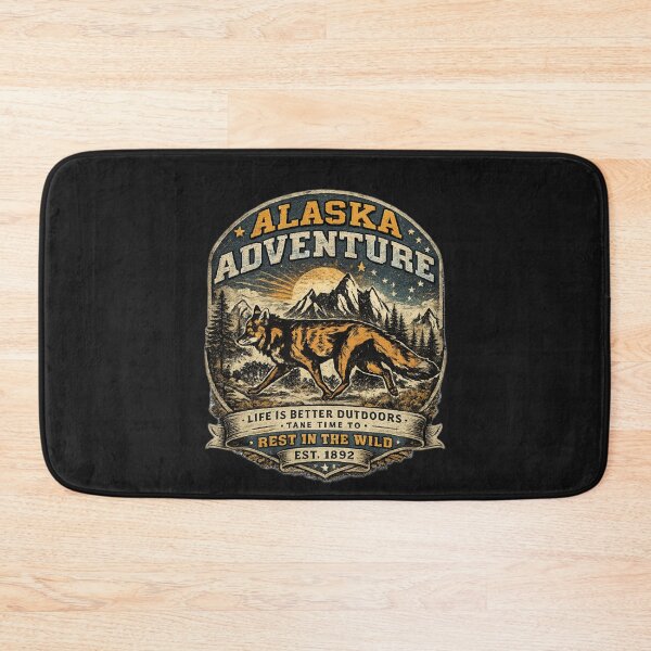 Item preview, Alaska Adventure Vintage Fox – A Retro Outdoor Wildlife Design Black designed and sold by Studio Yvonne .