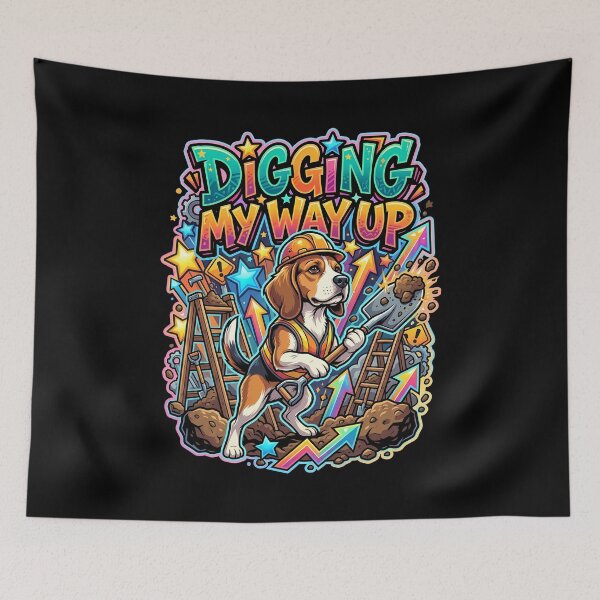 Item preview, Digging My Way Up Beagle Motivation Graphic Quote Vector designed and sold by Tong4130.