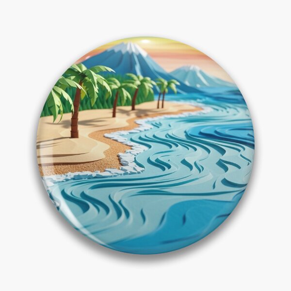 Item preview, Tropical Paper Paradise - Low Poly Beach Scene designed and sold by joaopaulosico.