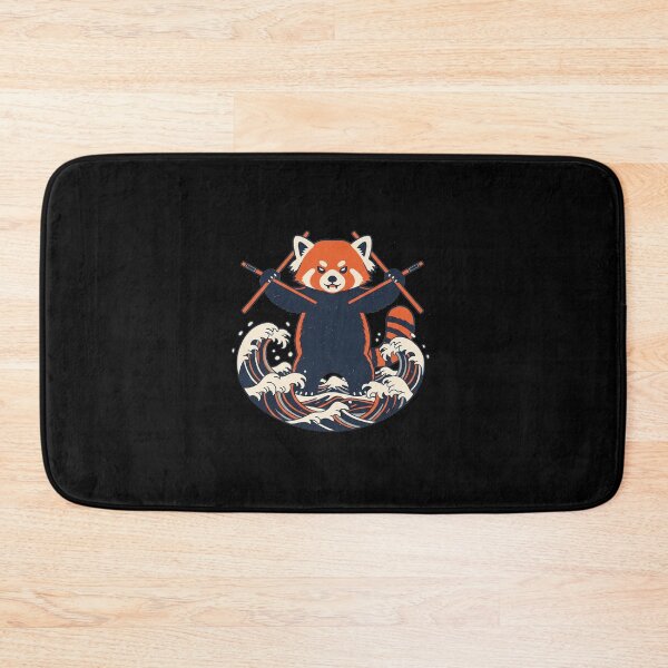 Item preview, Red Panda Samurai Wave Cute Japanese Style  designed and sold by JEFDodsonArt.