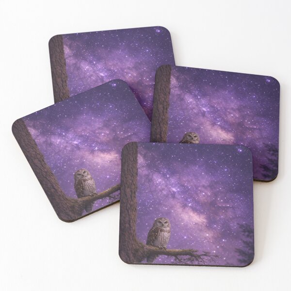 Item preview, Midnight Owl Celestial Wisdom Violet Galaxy Nature Art designed and sold by chihuahuashower.