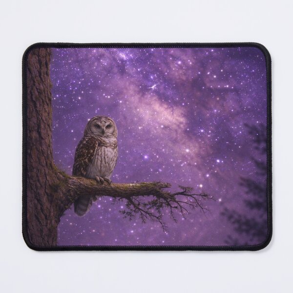 Item preview, Midnight Owl Celestial Wisdom Violet Galaxy Nature Art designed and sold by chihuahuashower.